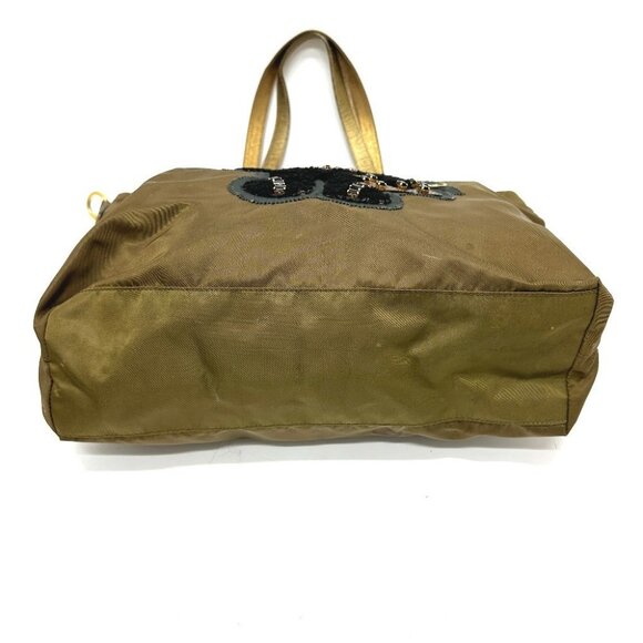 PRADA Bear Stone Tote bag Nylon / Leather BrownBased/GoldHardware - Picture 14 of 16